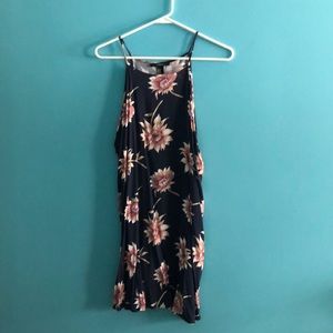 Blue flowered swing dress